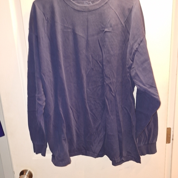 Men's Navy Blue Long Sleeve Fruit of the Loom Shirt - Picture 1 of 3